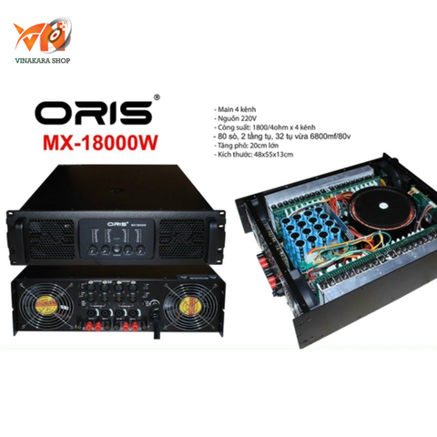Cục đẩy 4 kênh Oris MX 18000 (80 sò)