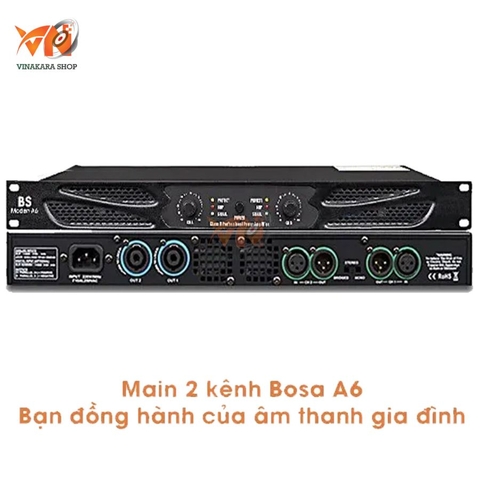 CỤC ĐẨY CÔNG SUẤT 2 KÊNH BOSA A6 (NGUỒN XUNG 450W/1 KÊNH X 2)