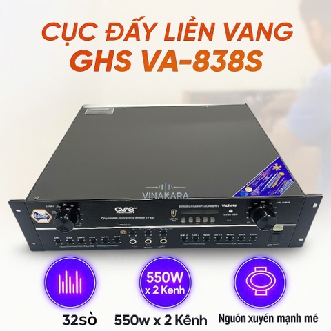 Cục đẩy liền vang GHS VA-838S ,32 sò,chất âm hay,không hú rít
