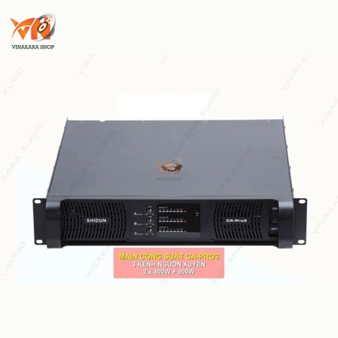 Cục đẩy công suất 3 kênh Shidun CA-PRO3, 3 kênh, nguồn xuyến, 2x400w+900w