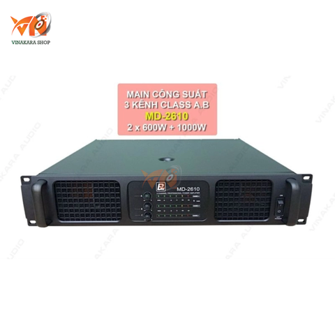 Cục đẩy main công suất Shidun  MD-2610, 3 kênh, CLASS AB, 2x600+1000w