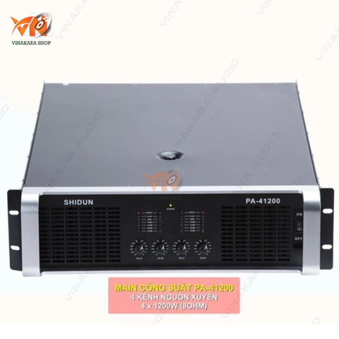 Cục đẩy main công suất Shidun PA-41200, 4 kênh, XUYẾN CLASS AB, 4x1200w