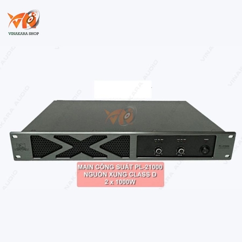 Cục đẩy công suất 2 kênh Shidun PL-21000, 2 kênh, Nguồn xung classs D,2X1000w,  bh 12 tháng
