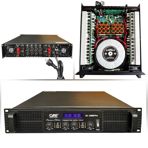 Cục đẩy 4 KÊNH CVAS SA1400w PRO 1400W x 4CH 8ohm