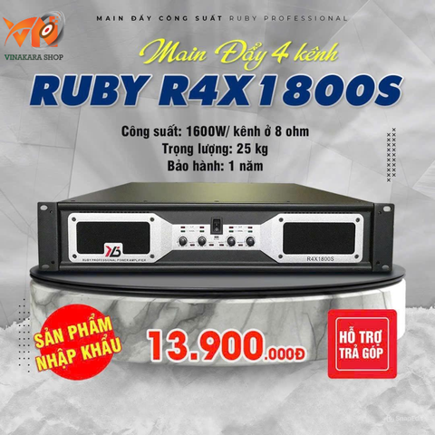 Cục đẩy công suất 4 kênh RUBY R4X1800S