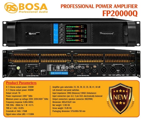 Cục đẩy công suất 4 kênh BOSA FP20000Q, Công suất 2350W/1CH