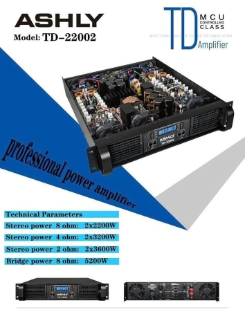 Cục Đẩy công suất 2 kênh ASHLY TD22002 Class TD, 2200w 8ohm, chuyên sub kép