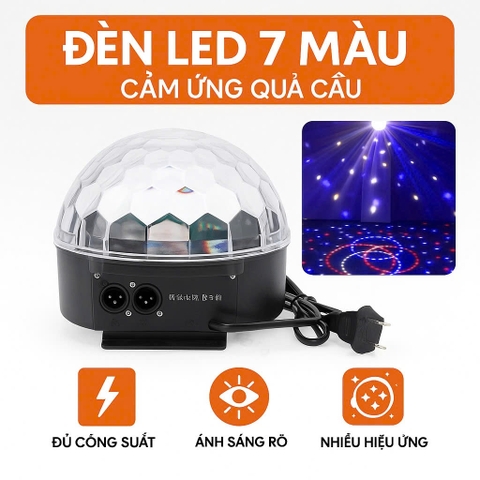 Đèn LED 7 màu cảm ứng quả cầu, nhiều hiệu ứng