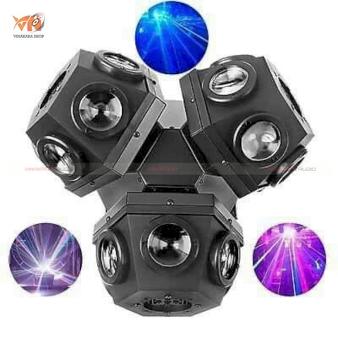 ĐÈN LED MOVING 3 ĐẦU 18 MẮT LED + LASER - THÍCH HỢP DÙNG TRONG QUÁN BAR , VŨ TRƯỜNG , CLUB , DJ