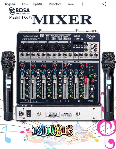 Mixer Bosa Dx77 Tích Hợp 2 Micro Không Dây