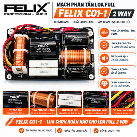 MẠCH PHÂN TẦN FELIX C01-1 - PHÂN TẦN LOA FULL 2 WAY
