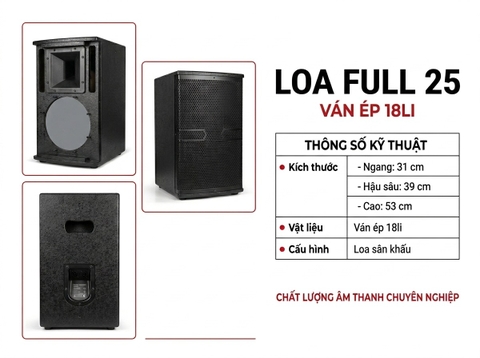 Vỏ loa full 25 2,5 tấc đơn, ván ép F25MX