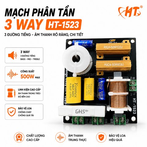 Mạch phân tần đơn 3 WAY đường tiếng HT 1523, 500W