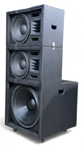 Vỏ loa kéo và thành phẩm 3 bass ,2 Bass 30 1 sub 50, Kiểu gập ,xài mạch 19x38 3 kênh