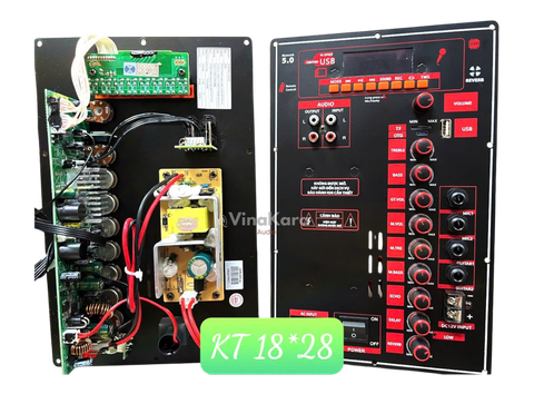 Mạch Loa kéo 18X28 có reverb ,Công suất 120w, Xài cho loa kéo 3 tấc,4 tấc