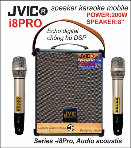 Loa Kéo Mini Xách Tay JVIC 8PRO, bass 20cm, 300w