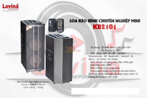Loa kéo di động Lovina Bass25 đôi - KB1201