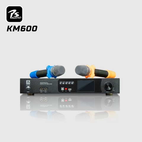 Amply 3 in 1 PS Audio KM-600 - liền vang kèm micro không dây , 2 kênh x 600w