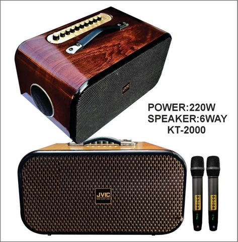 Loa Kéo Mini Xách Tay JVIC KT-2000, bass đôi 16, 500w