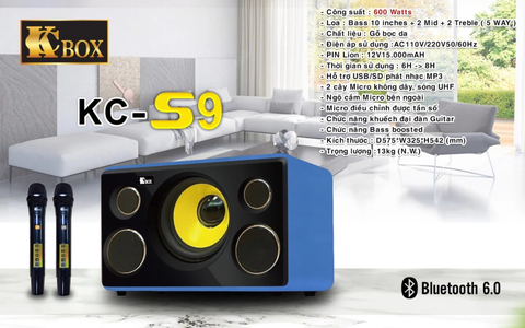 Loa xách tay KCBOX KC-S9 (Bass 25cm, 2 micro UHF)