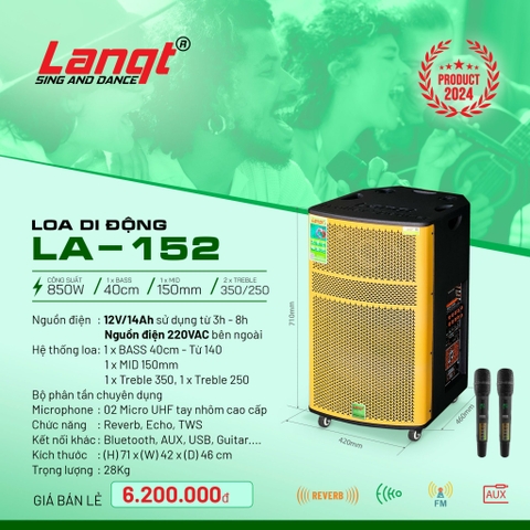 Loa kéo di động Lanqt LA-152 Bass 40