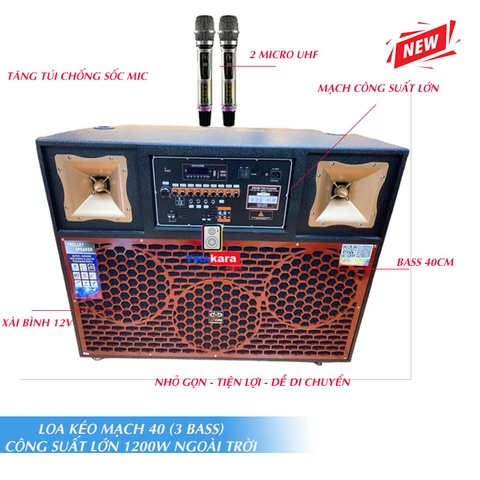 Loa Kéo mạch ADX-TK999 Pro 900W (3 Bass 40cm)