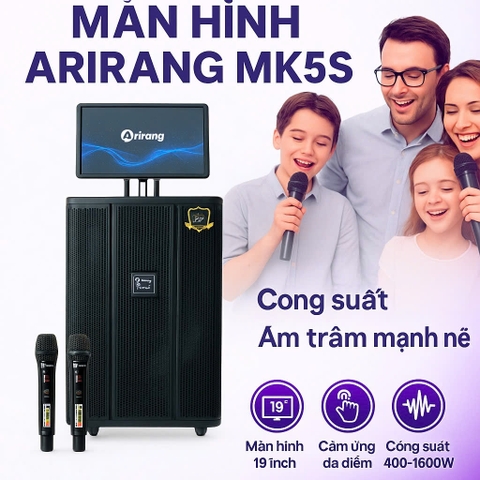 Loa kéo  màn hình di động Arirang Bass 40, Kèm màn hình 19inch, MK5S