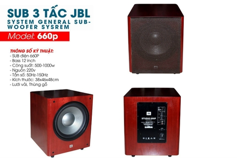 Loa sub điện 30 3 tấc JB 660P, bass 30cm 3 tấc, hàng nhập khẩu 600w
