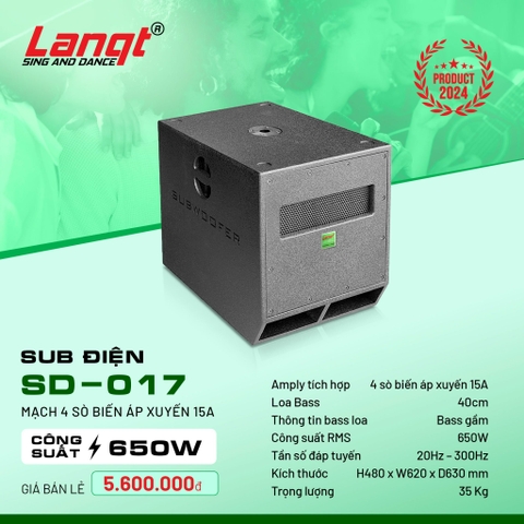 Loa sub điện Lanqt 4 tấc 40cm SD-017, 650w