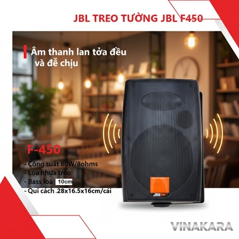 Loa treo tường JB F-450, bass 10cm - hàng nhập khẩu, 80w, cafe nghe nhạc