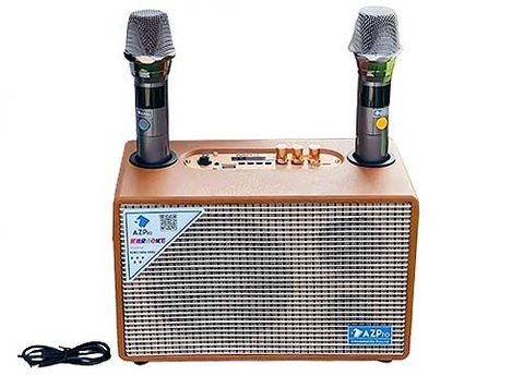 Loa karaoke bluetooth mini xách tay AZPro AZ-SG06 Plus kèm 2 micro không dây