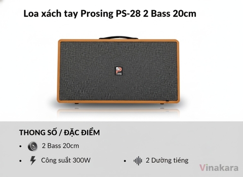 Loa xách tay Prosing PS-28 2 Bass 20cm