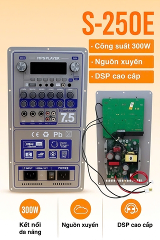 Mạch loa kéo 19x38 S-250E kiểu đứng công suất 300w
