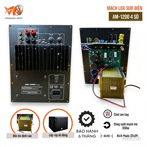 Mạch Loa Sub Điện Bos AM-1200, KT22X28cm