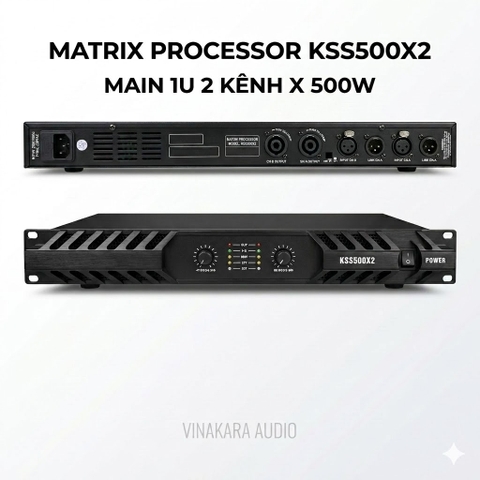 Cục Đẩy Công Suất 2 Kênh 1U Nguồn Xung KSS500X2 – Gọn Nhẹ, Công Suất Mạnh 500W x 2