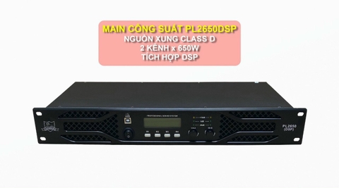Cục đẩy công suất 2 kênh Shidun PL2650DSP, nguồn xung, 2CHx650W