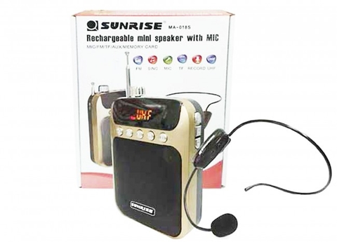 Máy trợ giảng SUNRISE MA-018S, dùng làm loa trợ giảng, kèm mic ko dây