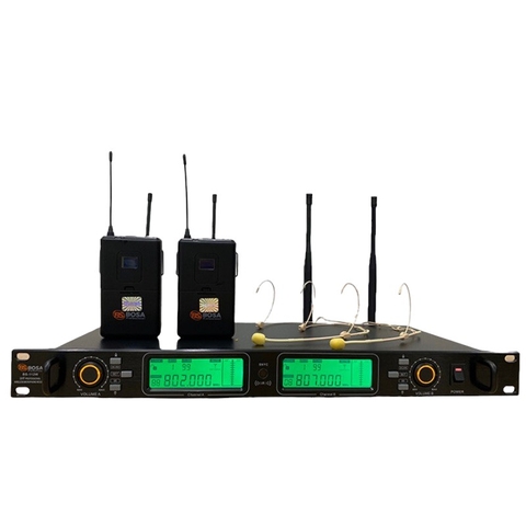 Micro Đeo Tai Không Dây Bosa BS 112W, 2 Micro, sóng khỏe