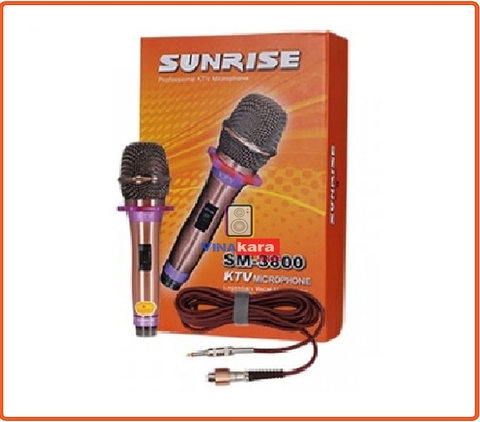 Micro dây Sunrise SM-3800. Chống hú tốt - Hát karaoke hay, giọng nhẹ như ca sĩ - Hàng chính hãng