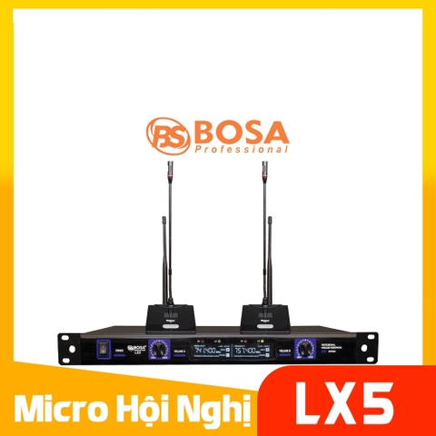 Micro Hội Nghị Không Dây Bosa LX5, 2 Micro, Sóng Khỏe Chính Hãng
