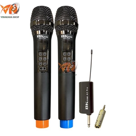 Micro không dây BKSound A3 Pro (Kèm Echo, Tăng giảm âm lượng mic, New 2022) - hàng chính hãng