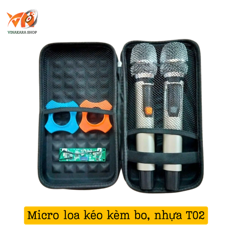 Micro loa kéo kèm bo, nhựa T02, chống hú