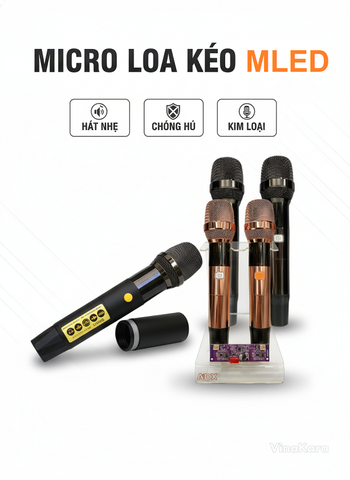 Micro loa kéo 2 màn hình LED kèm board chống hú, MLED2