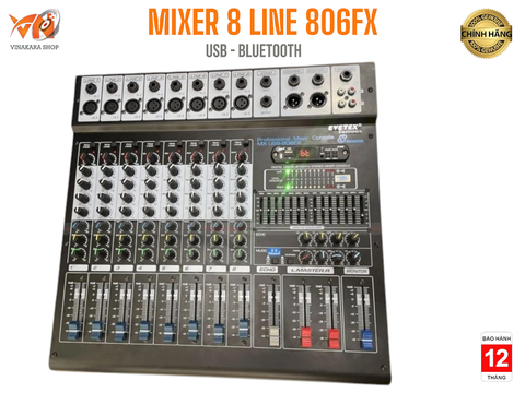 Mixer Evetex MX USB-806FX (8 line), USB, Bluetooth