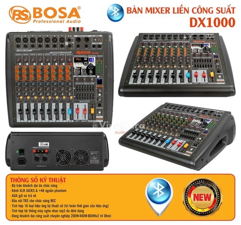 Mixer liền công suất Bosa DX1000