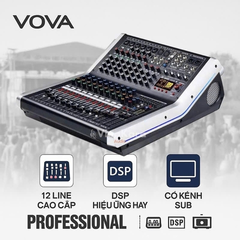 Mixer VOVA QSC12, 12 line ,hàng chính hãng