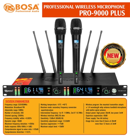 Micro không dây Bosa PRO-9000 PLUS