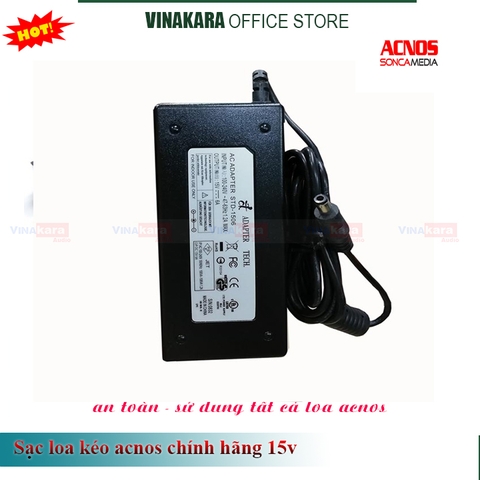 Cục Sạc Adaptor Loa kéo Acnos 15V, 17v 3 ampe chính hãng