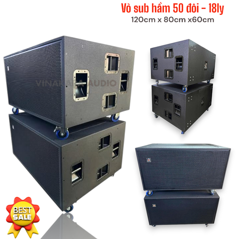 Vỏ Loa Sub Hơi 50 đôi, Ván Ép Cao Cấp VS218-CN