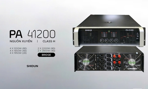 Cục đẩy công suất 4 kênh Shidun PA-41200, XUYẾN CLASS AB, 4x1200w